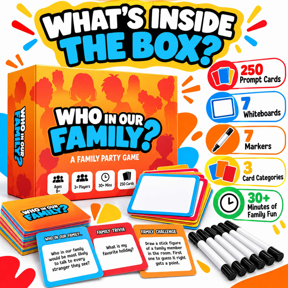 π 50% OFF Today! Who In Our Family? Hilarious Party Game for Family Game Night
