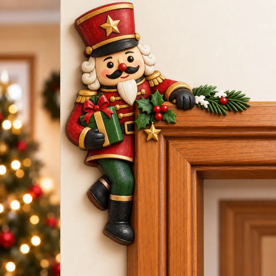 Christmas living room doorway décor