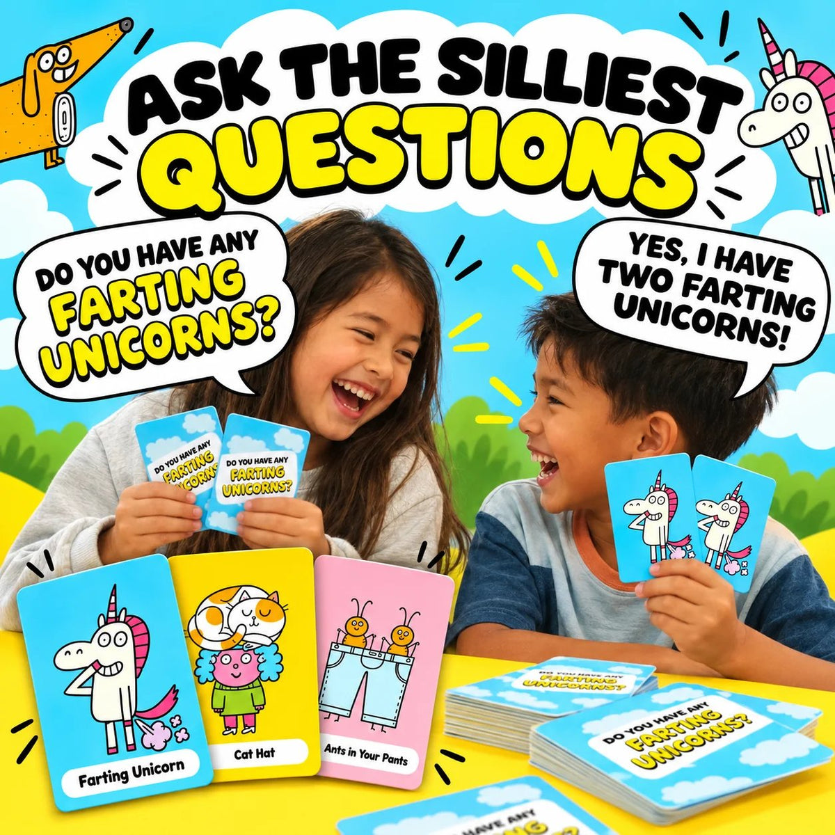 🔥🎁LAST DAY 50% OFF!!💥 Super Silly Go Fish Card Game for Kids & Family Game Night