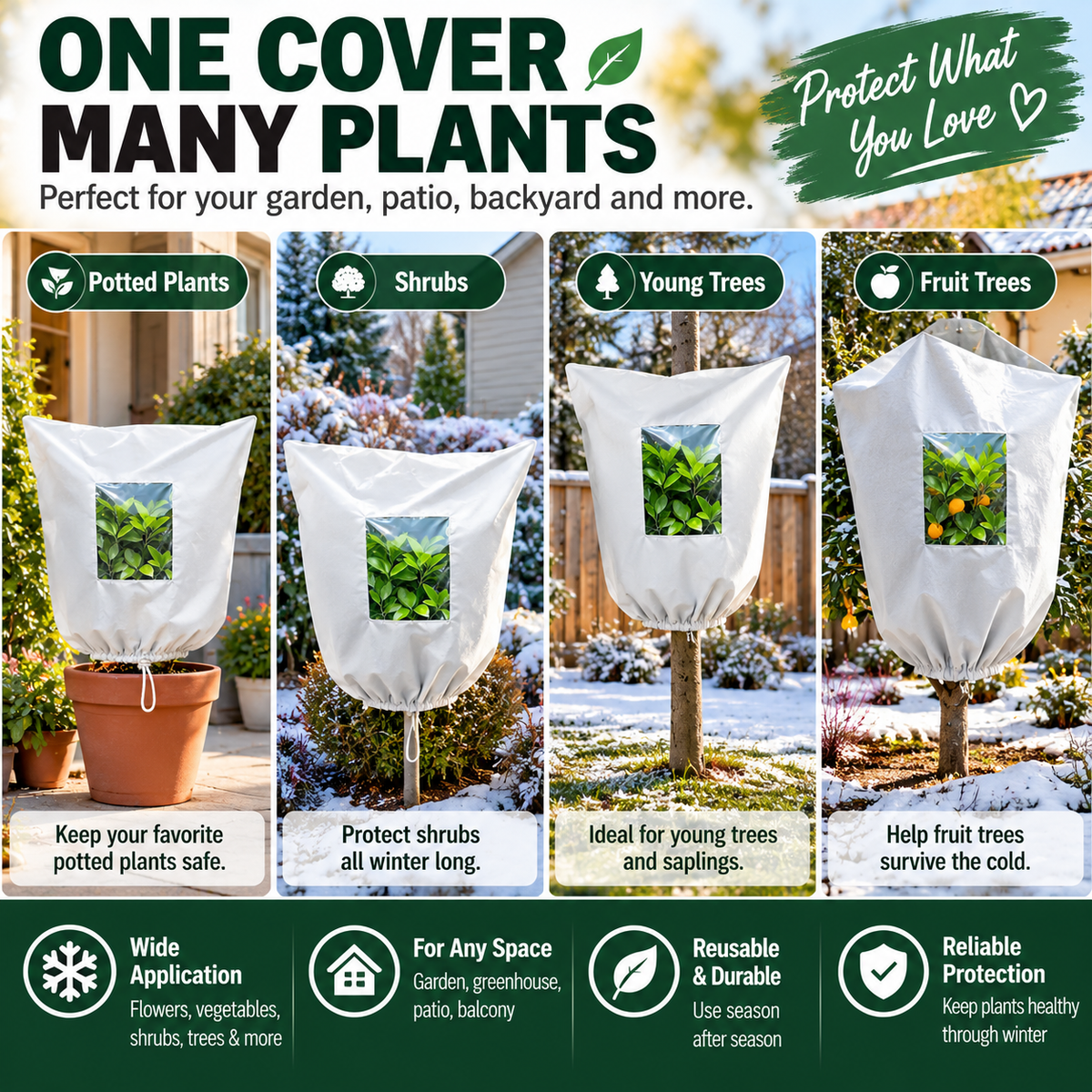 🔥 ❄️ Last Day Buy 2 Get 2 Free 🌿 Winter Plant Frost Protection Covers for Pots & Trees 🌱❄️