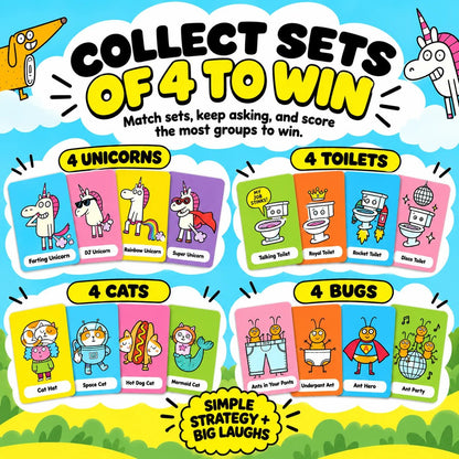 🔥🎁LAST DAY 50% OFF!!💥 Super Silly Go Fish Card Game for Kids & Family Game Night