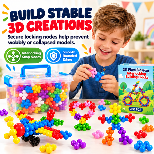 🔥🎁LAST DAY 50% OFF!!Christmas gift💥Montessori Snowflake Building Blocks with Instructions