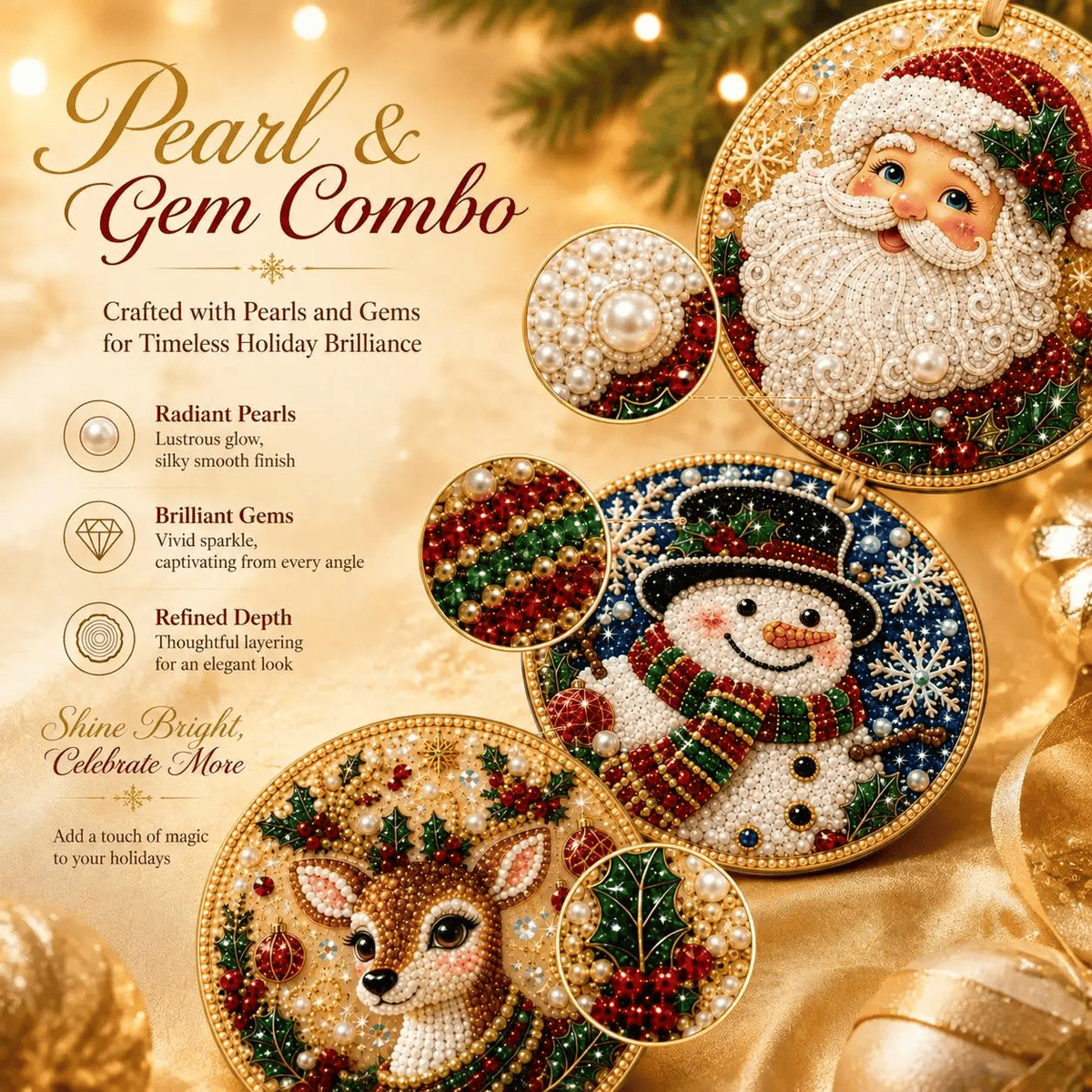 🔥🎁LAST DAY 50% OFF!!✨ Christmas DIY Diamond Art Hanging Ornaments (6 PCS) – Easy & Fun Holiday Craft Kit for All Ages 🎁🎨
