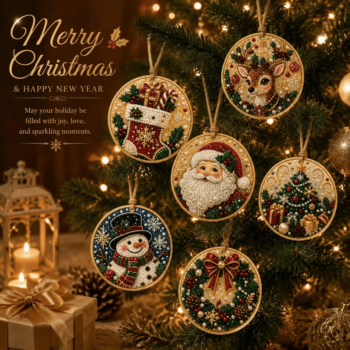 🔥🎁LAST DAY 50% OFF!!✨ Christmas DIY Diamond Art Hanging Ornaments (6 PCS) – Easy & Fun Holiday Craft Kit for All Ages 🎁🎨
