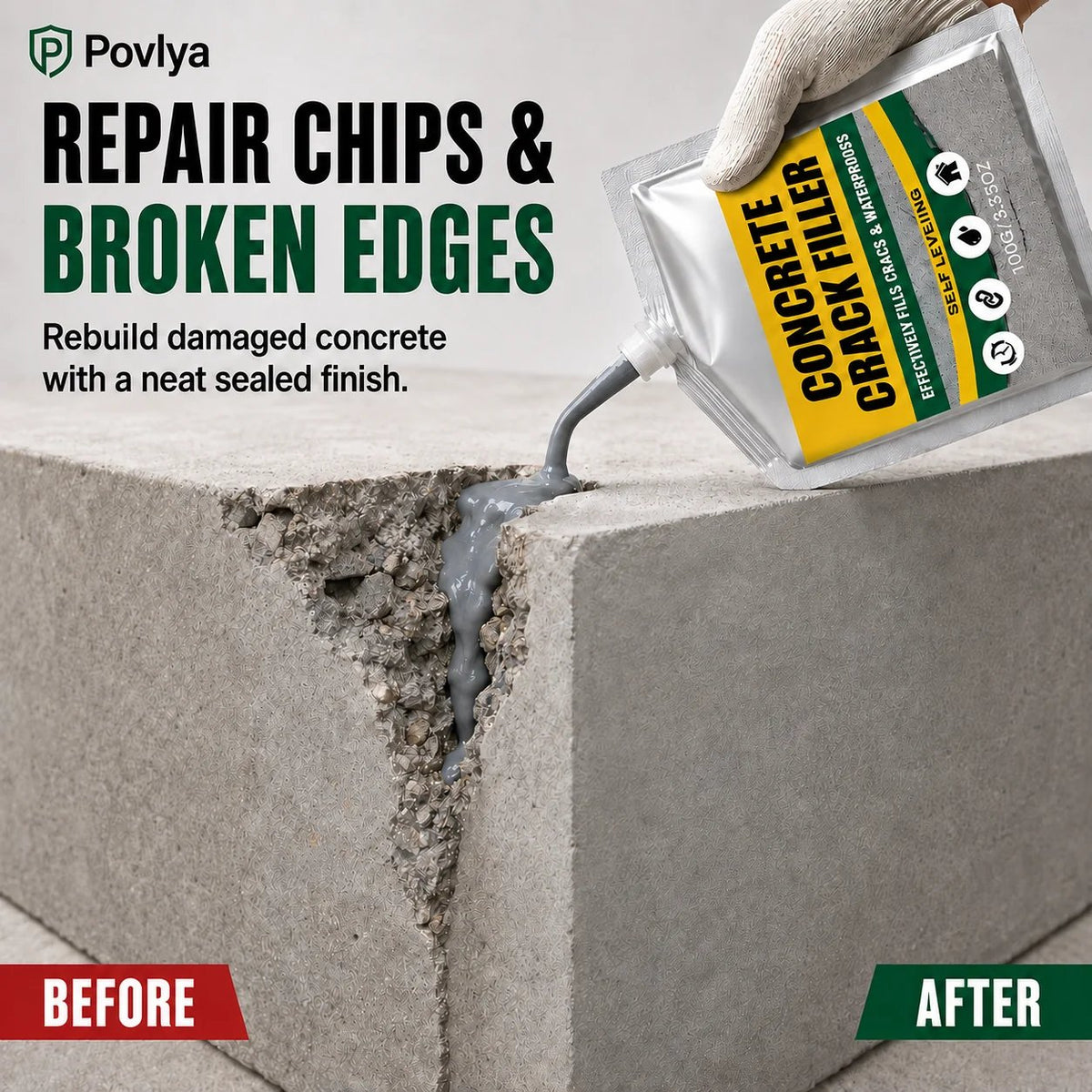 🔥 2026 Hot Sale 🔥🎁Buy 1 Get 1 Free🎁 Waterproof Concrete Crack Filler for Indoor & Outdoor Use