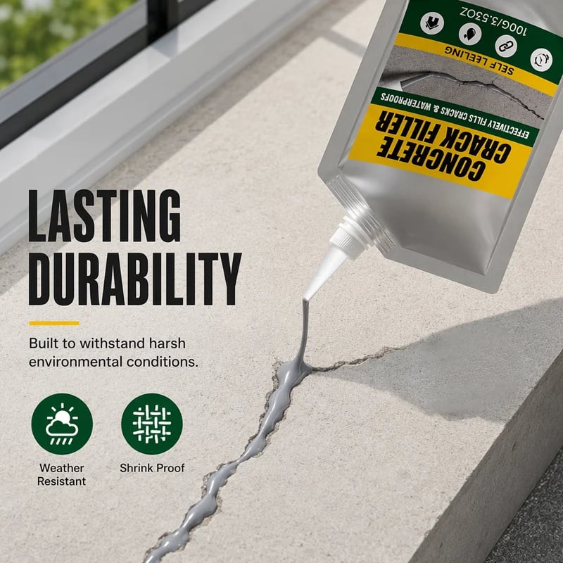 🔥 2026 Hot Sale 🔥🎁Buy 1 Get 1 Free🎁 Waterproof Concrete Crack Filler for Indoor & Outdoor Use