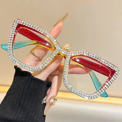 ✨ Cat-Eye Blue Light Reading Glasses with Sparkling Details