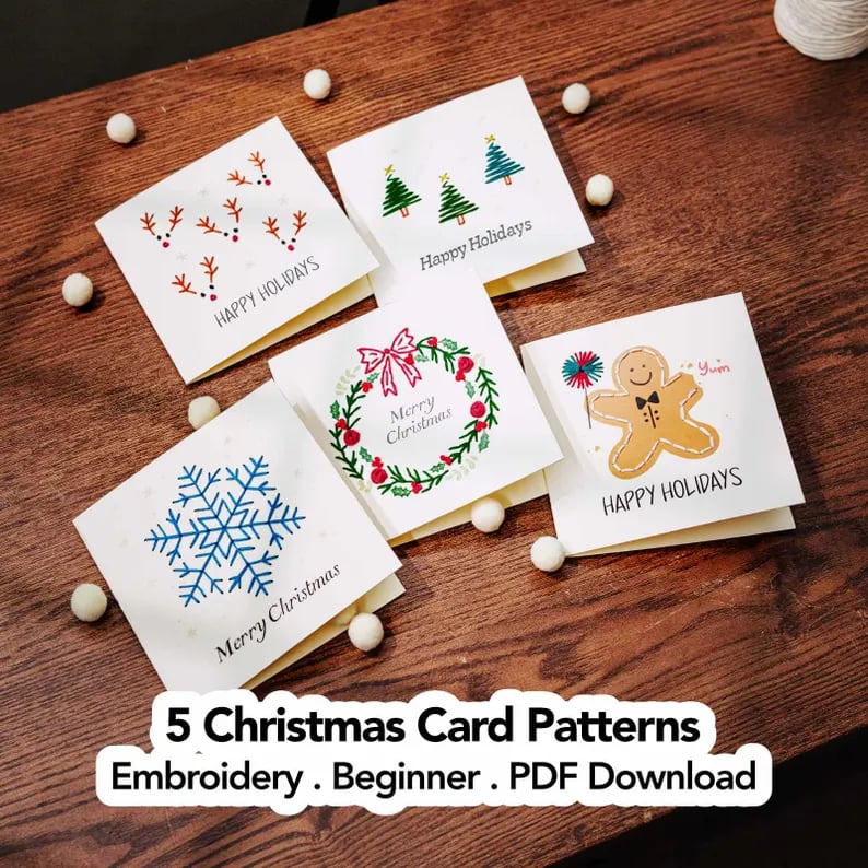 🎅Christmas Hot Sale 50% OFF! ✨🌲 🪡 Christmas Hand Embroidery Card DIY Kit | Stitch Your Way Into the Christmas Spirit ✨ 🎁