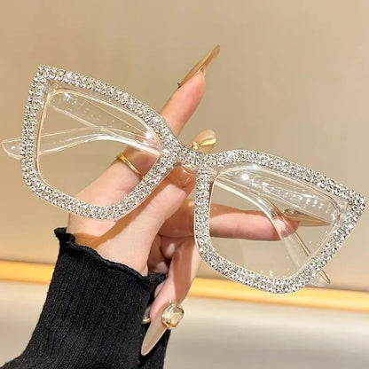 ✨ Cat-Eye Blue Light Reading Glasses with Sparkling Details