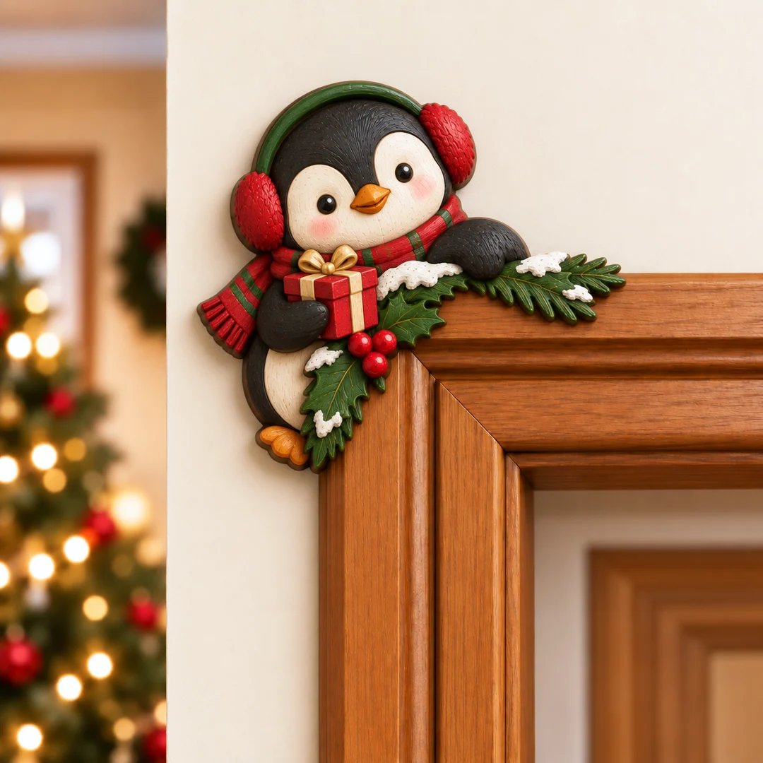 🎁🔥LAST DAY 50% OFF!!✨💯Christmas Peekaboo Door Frame Corner Decor