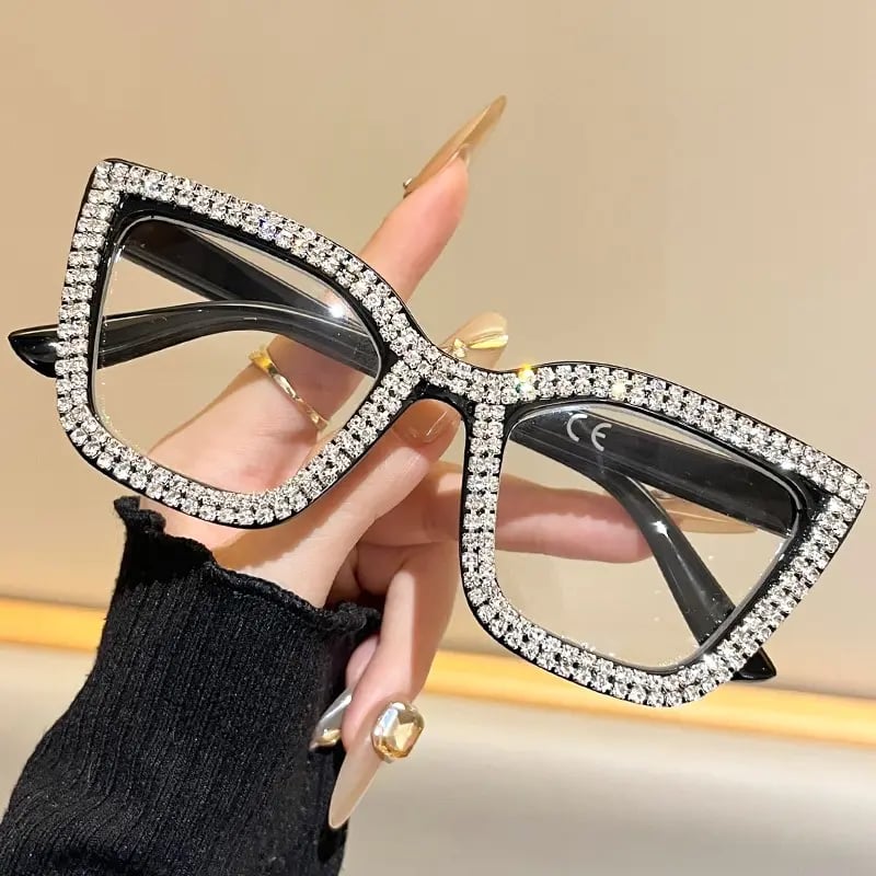 ✨ Cat-Eye Blue Light Reading Glasses with Sparkling Details