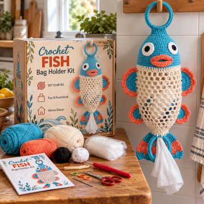 🎁🔥LAST DAY 50% OFF!!✨Crochet Animal Bag Holder DIY Kit – Cute & Functional Hanging Storage Craft Kit