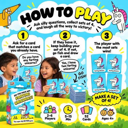 🔥🎁LAST DAY 50% OFF!!💥 Super Silly Go Fish Card Game for Kids & Family Game Night