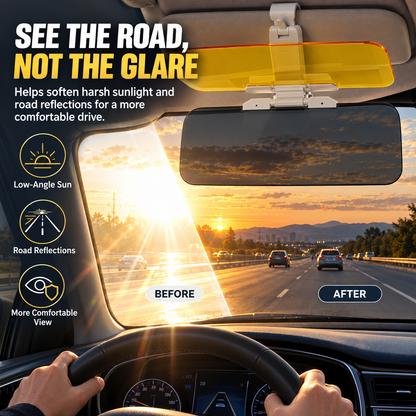 🔥🎁LAST DAY 50% OFF!!☀️ 2-in-1 Day & Night Anti-Glare Car Visor Extender