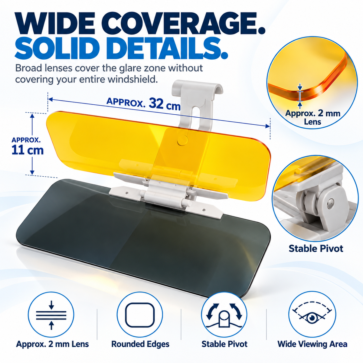 🔥🎁LAST DAY 50% OFF!!☀️ 2-in-1 Day & Night Anti-Glare Car Visor Extender