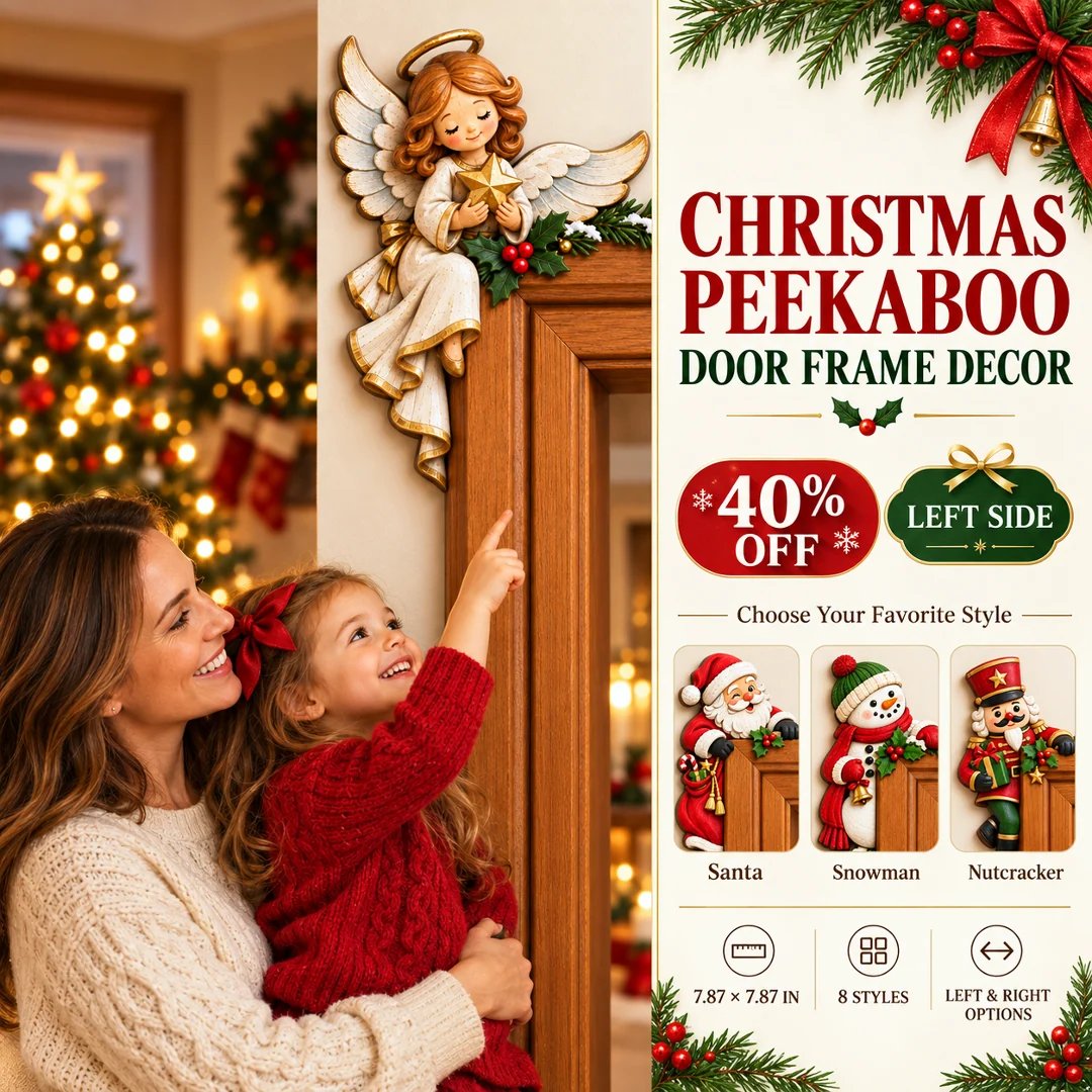 🎁🔥LAST DAY 50% OFF!!✨💯Christmas Peekaboo Door Frame Corner Decor