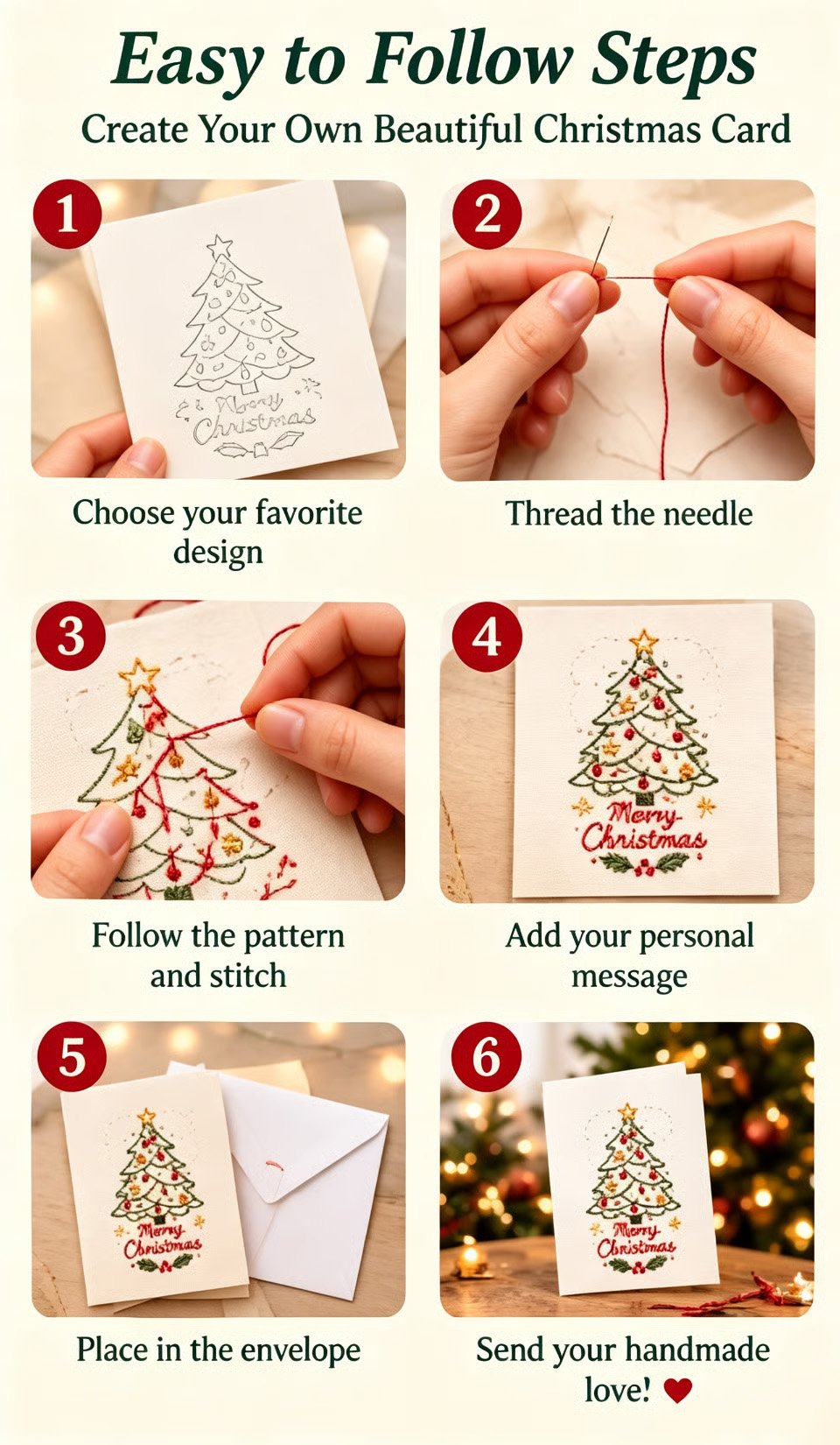 🎅Christmas Hot Sale 50% OFF! ✨🌲 🪡 Christmas Hand Embroidery Card DIY Kit | Stitch Your Way Into the Christmas Spirit ✨ 🎁