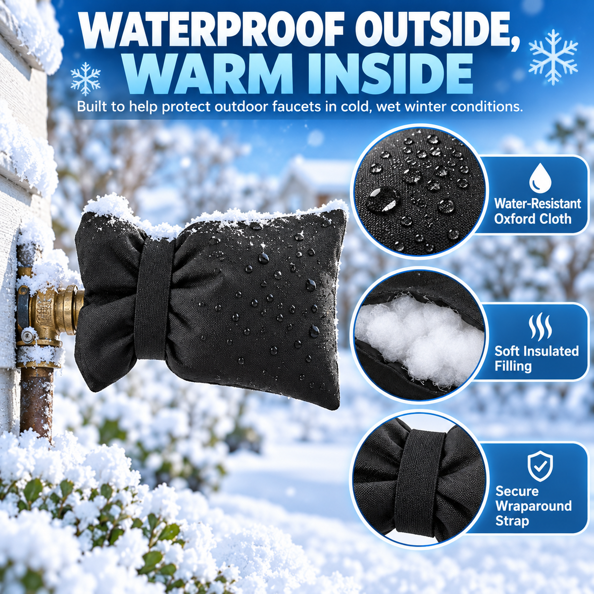 🥳LAST DAY Buy 1 get 1 free🥳💞❄️ Outdoor Faucet Cover | Winter Freeze Protection Insulated Spigot Protector