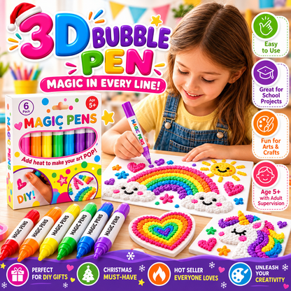 💥LAST DAY BUY 1 GET 1 FREE!!🎁🔮Magic Pen – Draw 3D with one stroke!🎄DIY Bubble Popcorn Drawing Pens