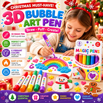 💥LAST DAY BUY 1 GET 1 FREE!!🎁🔮Magic Pen – Draw 3D with one stroke!🎄DIY Bubble Popcorn Drawing Pens
