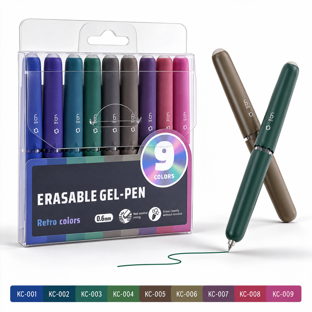 LAST DAY🔥BUY 1 GET 1 FREE ! ✨ 9-Color Erasable Gel Pen Set — Multiple Styles Available