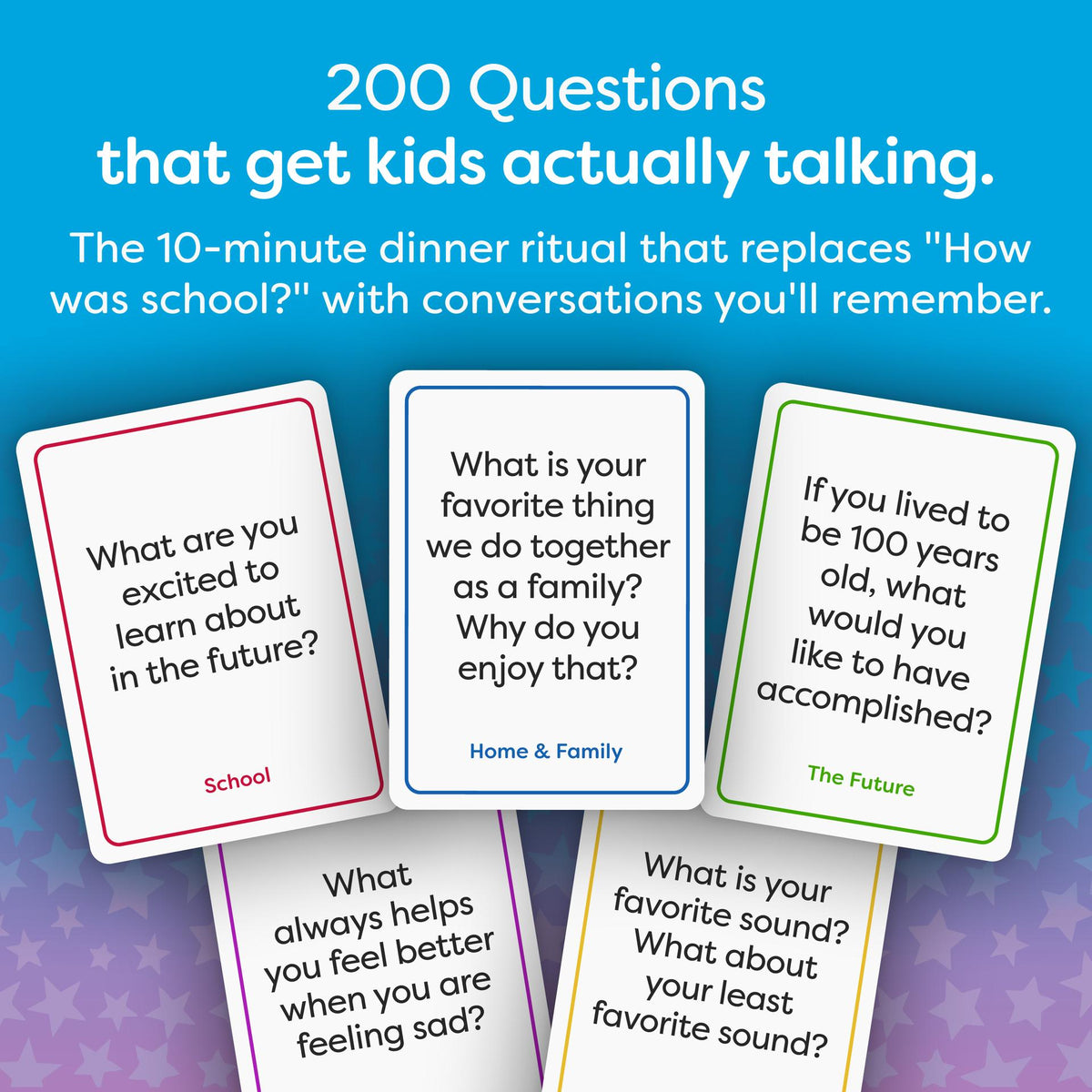 200 cards  Kids Conversation Cards for Age 5-13