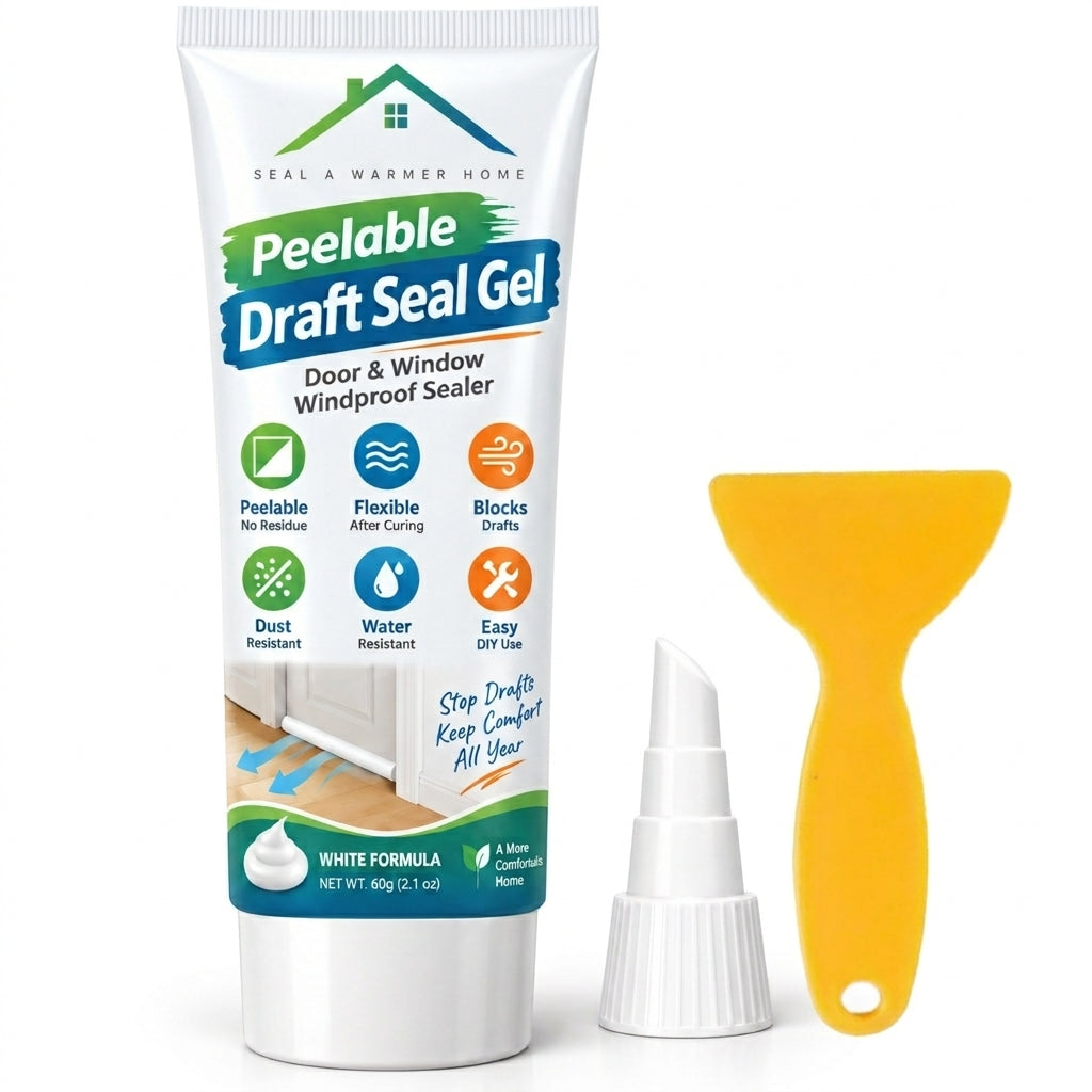 🔥🎁Buy 1 Get 1 Free💥⏳White Peelable Window and Door Gap Sealant Windproof Draft Stopper with Plastic Scraper
