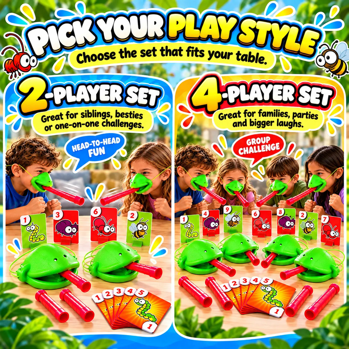 🔥🎁LAST DAY 50% OFF!!Christmas gift💥 2-Player Chameleon Tongue Shooting Game – Face-Off Edition