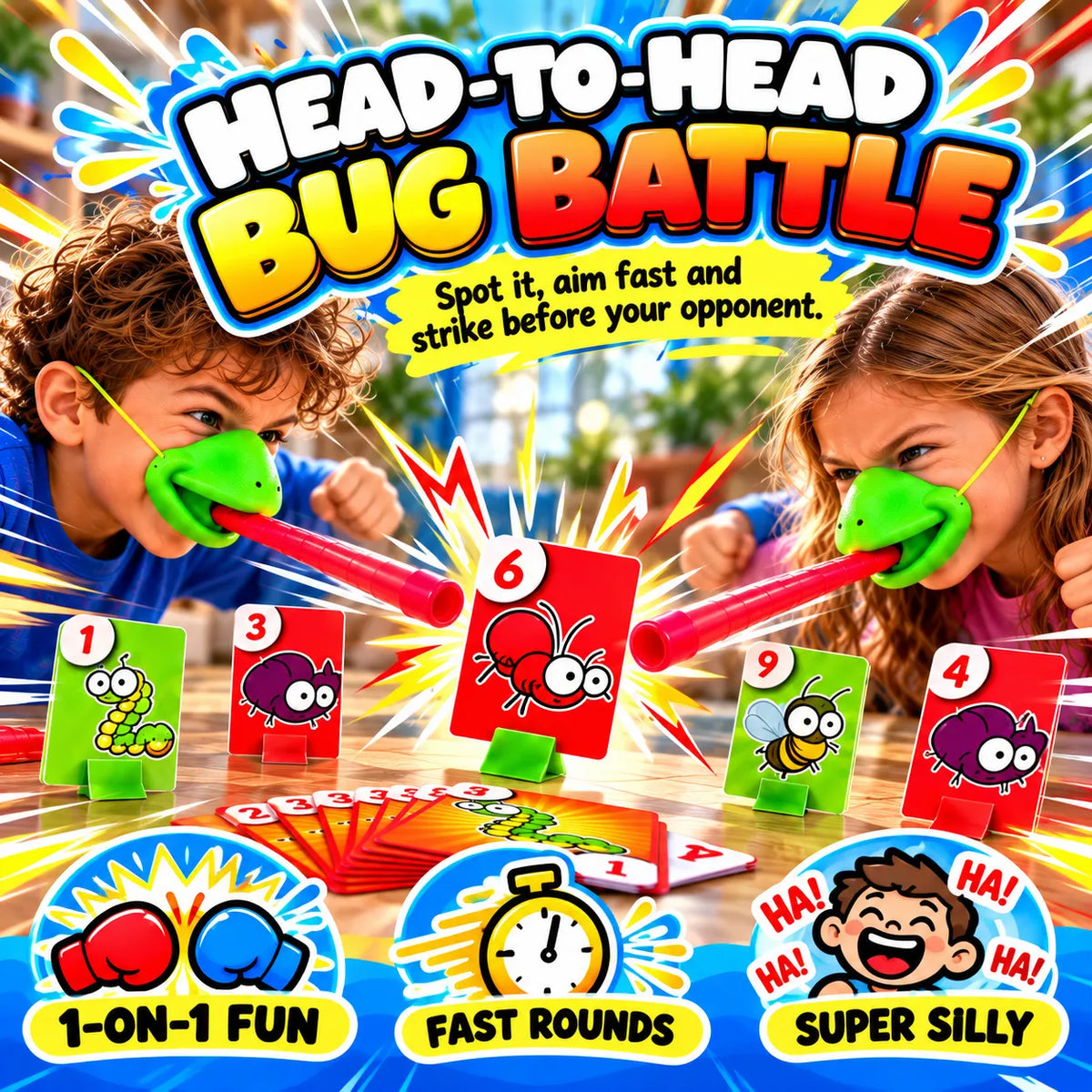 4-Player Chameleon Tongue Shooting Game – Face-Off Edition