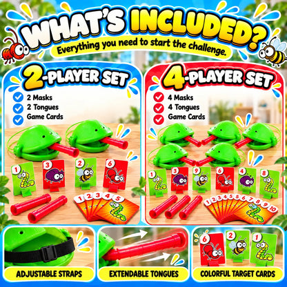 4-Player Chameleon Tongue Shooting Game – Face-Off Edition