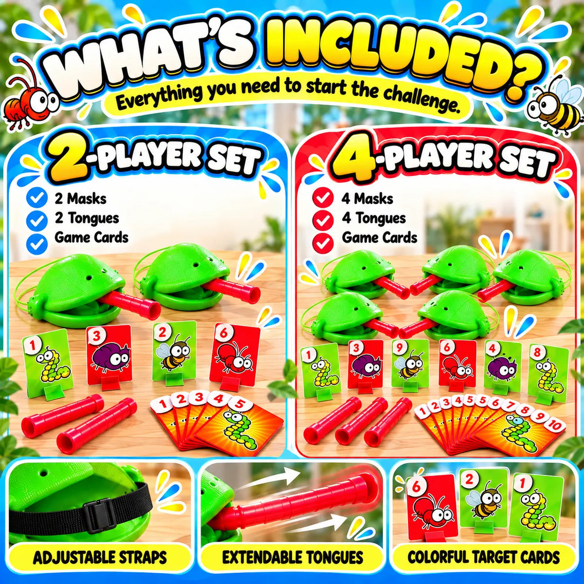 🔥🎁LAST DAY 50% OFF!!Christmas gift💥 2-Player Chameleon Tongue Shooting Game – Face-Off Edition