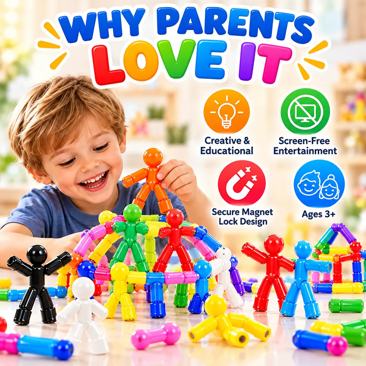 🔥LAST DAY 50% OFF - ✨Unisex Kids' Magnetic Building Set (Set of 10)