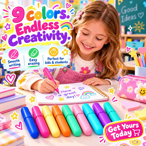 LAST DAY🔥BUY 1 GET 1 FREE ! ✨ 9-Color Erasable Gel Pen Set — Multiple Styles Available