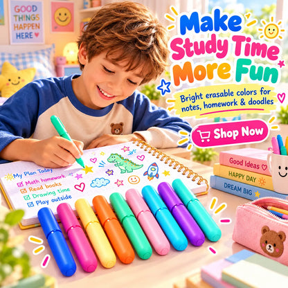 LAST DAY🔥BUY 1 GET 1 FREE ! ✨ 9-Color Erasable Gel Pen Set — Multiple Styles Available