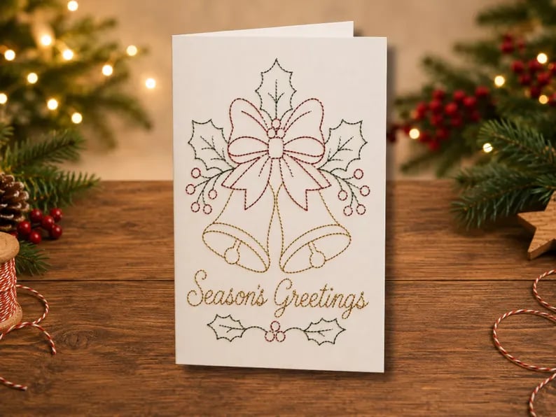 🎅Christmas Hot Sale 50% OFF! ✨🌲 🪡 Christmas Hand Embroidery Card DIY Kit | Stitch Your Way Into the Christmas Spirit ✨ 🎁