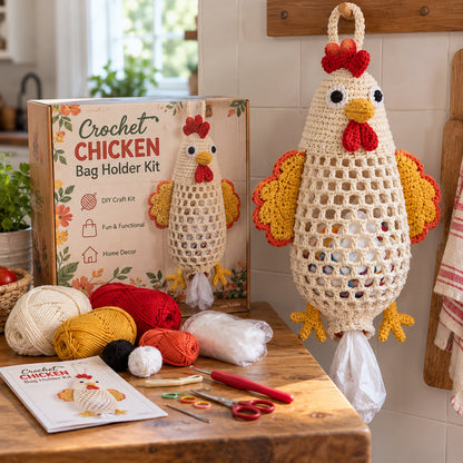 🎁🔥LAST DAY 50% OFF!!✨Crochet Animal Bag Holder DIY Kit – Cute & Functional Hanging Storage Craft Kit