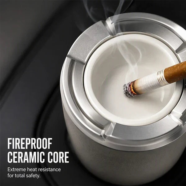 Rotating Sealed Lid Car Ashtray Odor Resistant Auto Cigarette Ashtray Fits Vehicle Cup Holder🌸