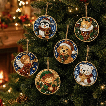 🔥🎁LAST DAY 50% OFF!!✨ Christmas DIY Diamond Art Hanging Ornaments (6 PCS) – Easy & Fun Holiday Craft Kit for All Ages 🎁🎨
