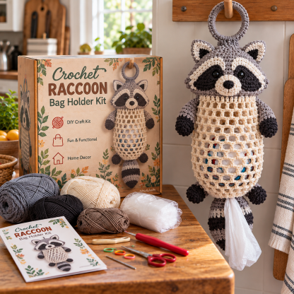 🎁🔥LAST DAY 50% OFF!!✨Crochet Animal Bag Holder DIY Kit – Cute & Functional Hanging Storage Craft Kit