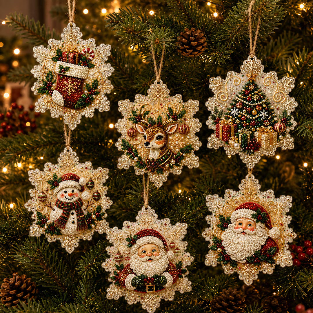 🔥🎁LAST DAY 50% OFF!!✨ Christmas DIY Diamond Art Hanging Ornaments (6 PCS) – Easy & Fun Holiday Craft Kit for All Ages 🎁🎨