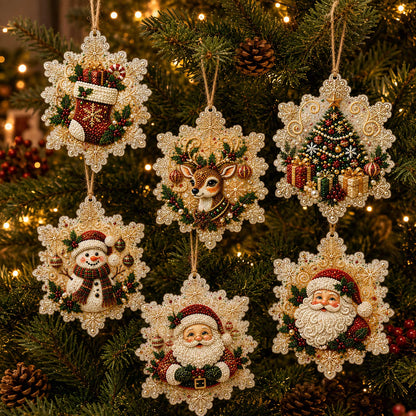 🔥🎁LAST DAY 50% OFF!!✨ Christmas DIY Diamond Art Hanging Ornaments (6 PCS) – Easy & Fun Holiday Craft Kit for All Ages 🎁🎨