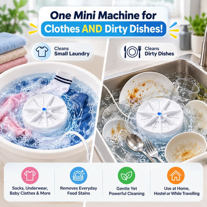 🔥🔥LIMITED-TIME 49% OFF! Portable Turbo Washer for Dishes & Laundry