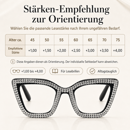 ✨ Cat-Eye Blue Light Reading Glasses with Sparkling Details