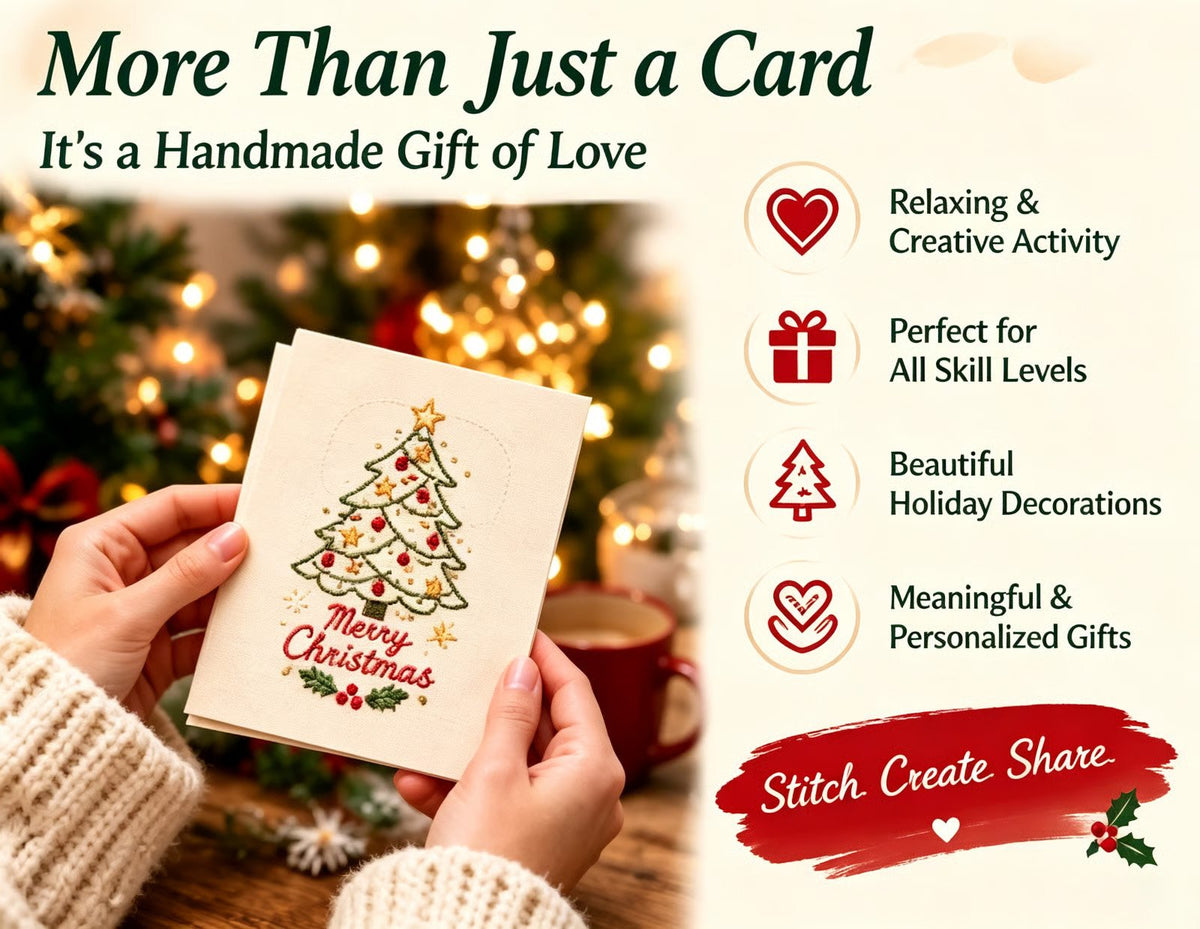 🎅Christmas Hot Sale 50% OFF! ✨🌲 🪡 Christmas Hand Embroidery Card DIY Kit | Stitch Your Way Into the Christmas Spirit ✨ 🎁