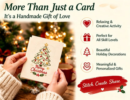 🎅Christmas Hot Sale 50% OFF! ✨🌲 🪡 Christmas Hand Embroidery Card DIY Kit | Stitch Your Way Into the Christmas Spirit ✨ 🎁