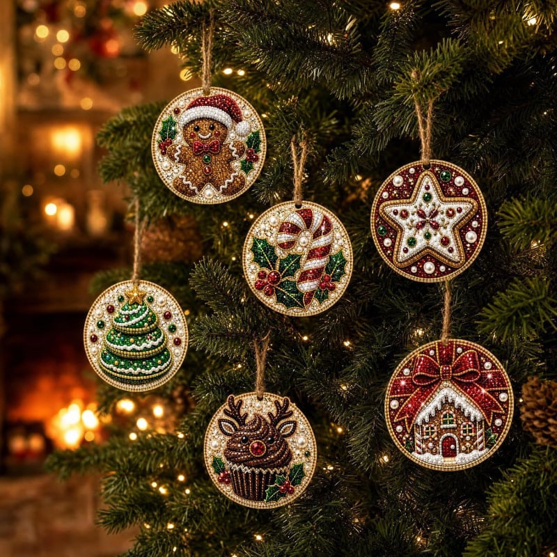 🔥🎁LAST DAY 50% OFF!!✨ Christmas DIY Diamond Art Hanging Ornaments (6 PCS) – Easy & Fun Holiday Craft Kit for All Ages 🎁🎨