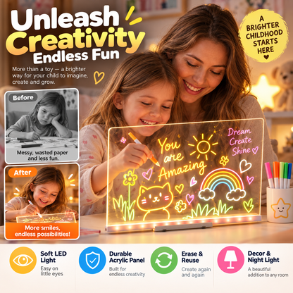Kids LED Erasable Acrylic Drawing Board