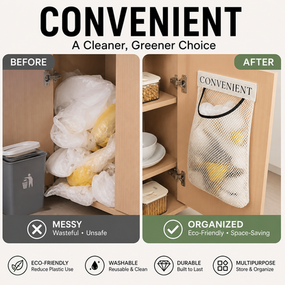 🥳HOT SALE🥳💞50K+ SOLD! Mesh Hanging Bag – From £3.99! Reusable, washable & breathable. Eco-friendly storage – grab yours! ✅