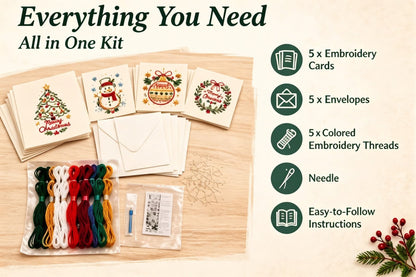 🎅Christmas Hot Sale 50% OFF! ✨🌲 🪡 Christmas Hand Embroidery Card DIY Kit | Stitch Your Way Into the Christmas Spirit ✨ 🎁