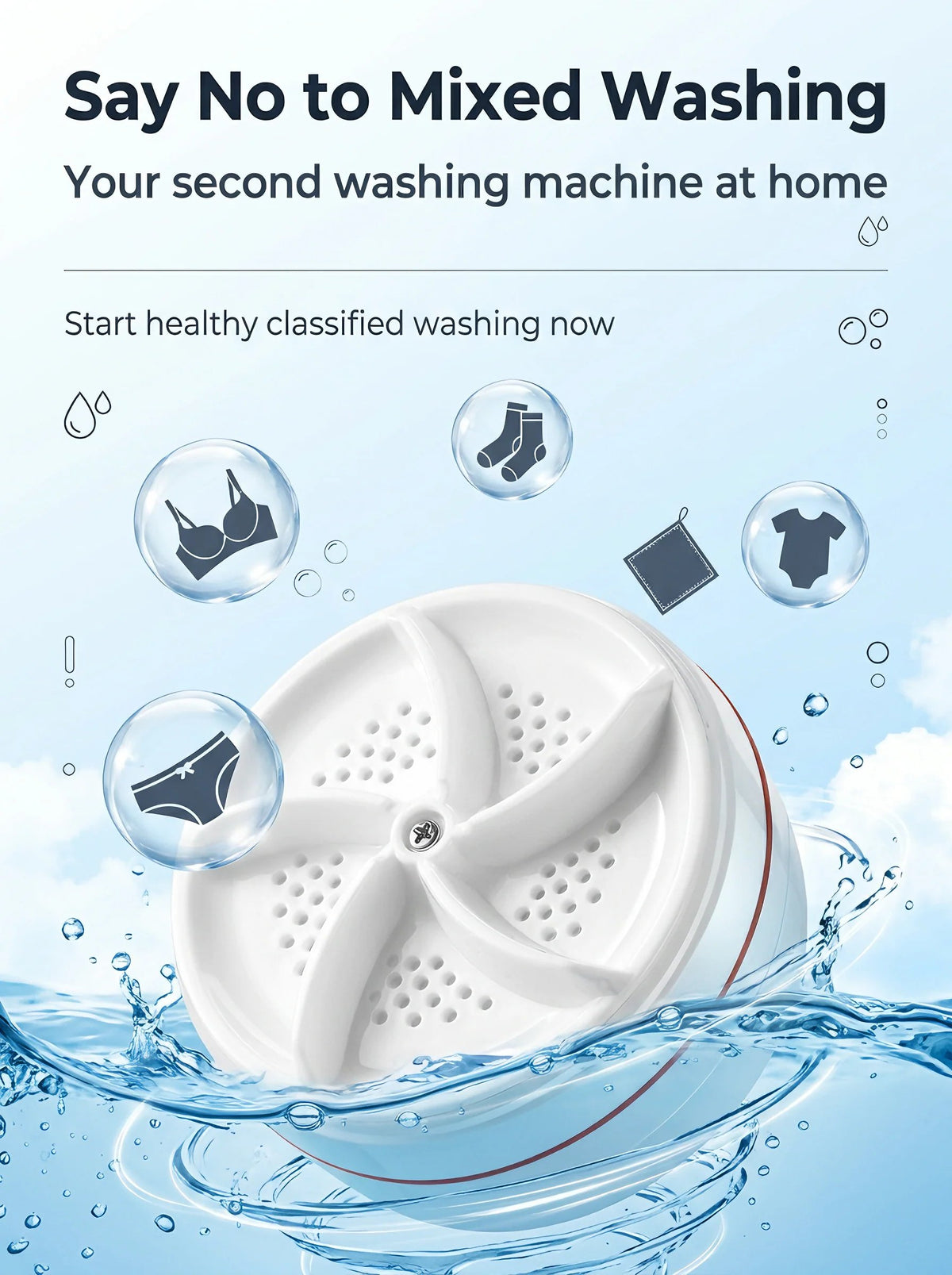 🔥🔥LIMITED-TIME 49% OFF! Portable Turbo Washer for Dishes & Laundry